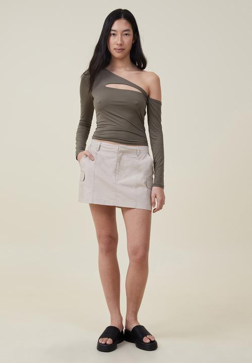 Cotton On - Cody cut out long sleeve top - soft olive