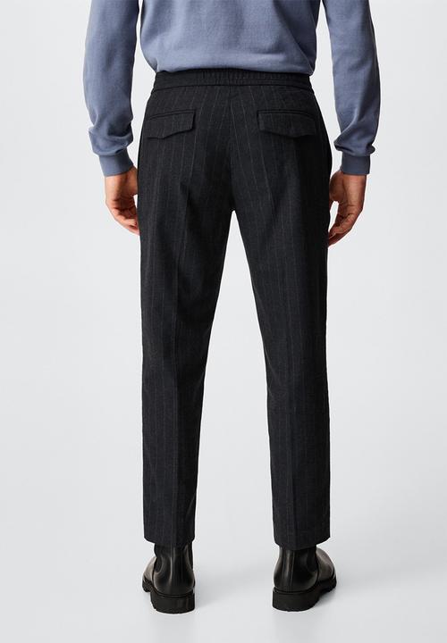 MANGO - Trousers isaac - dark heather grey