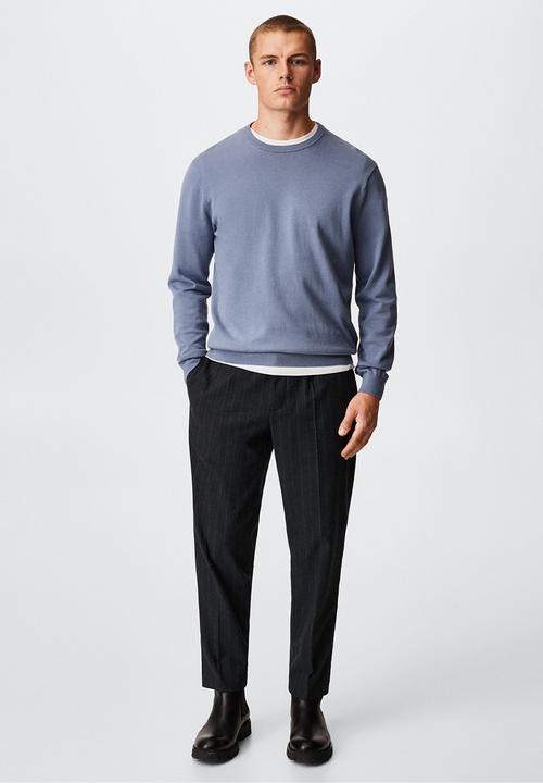 MANGO - Trousers isaac - dark heather grey