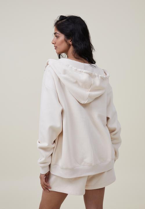 Cotton On - Classic zip-through hoodie - ecru