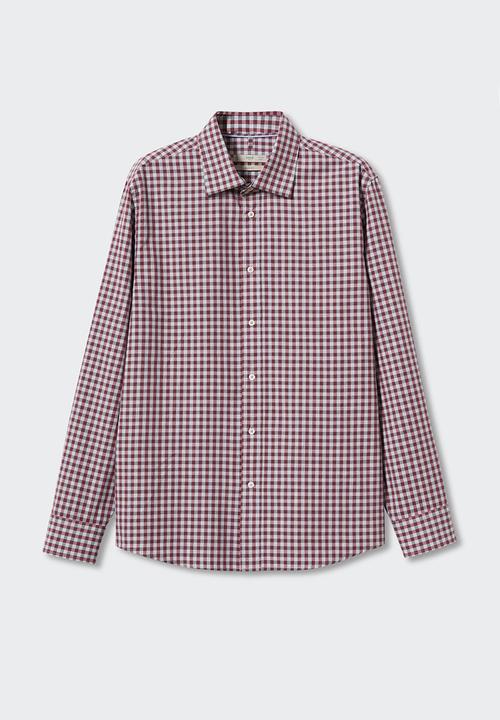 MANGO - Shirt vichy - burgundy