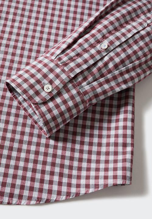 MANGO - Shirt vichy - burgundy