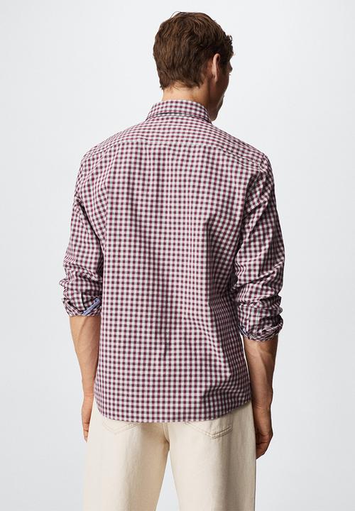 MANGO - Shirt vichy - burgundy