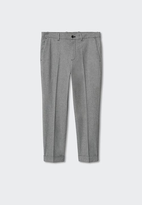 MANGO - Trousers citron - grey
