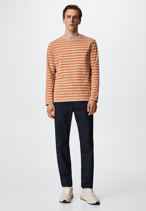 MANGO - T-shirt marinier - orange