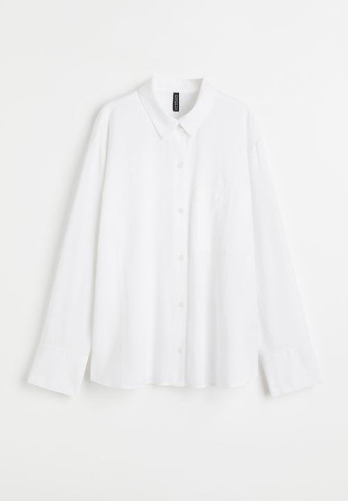 H&M - Linen-blend shirt - white