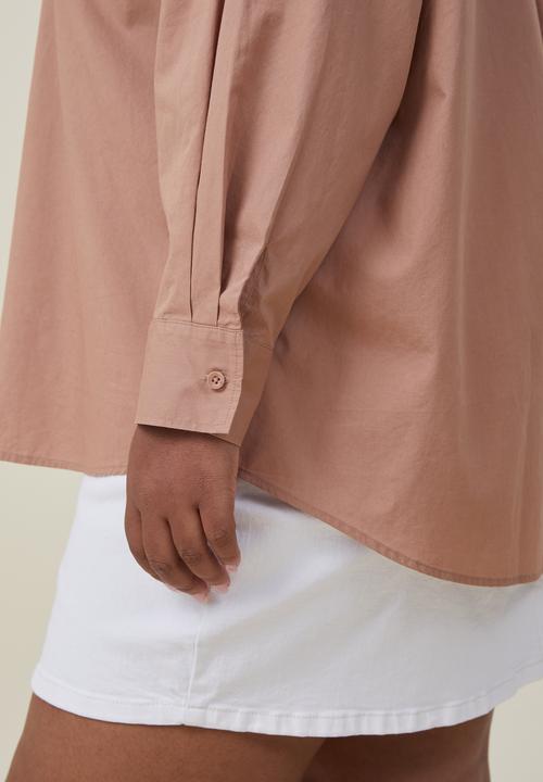Cotton On - Curve dad shirt - chestnut