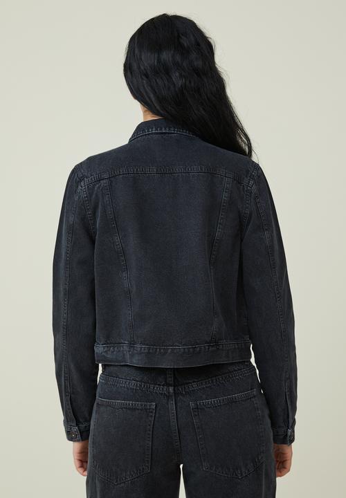 Cotton On - Girlfriend denim jacket - graphite black