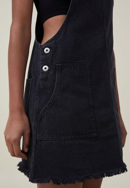 Cotton On - Denim utility pinafore dress - graphite