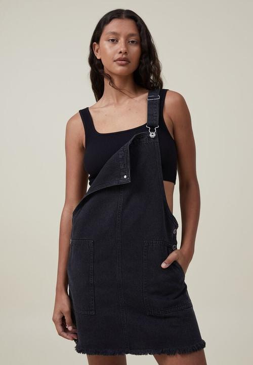 Cotton On - Denim utility pinafore dress - graphite