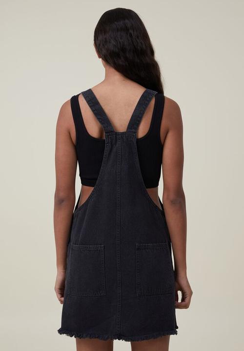 Cotton On - Denim utility pinafore dress - graphite