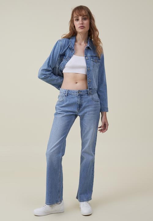 Cotton On - Girlfriend denim jacket - bells blue