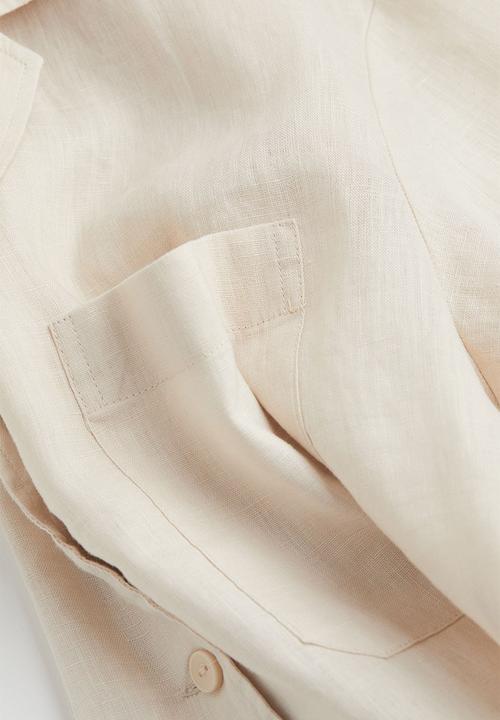 H&M - Linen resort shirt - light beige