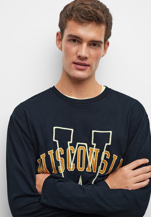 MANGO - T-shirt wiscon - navy