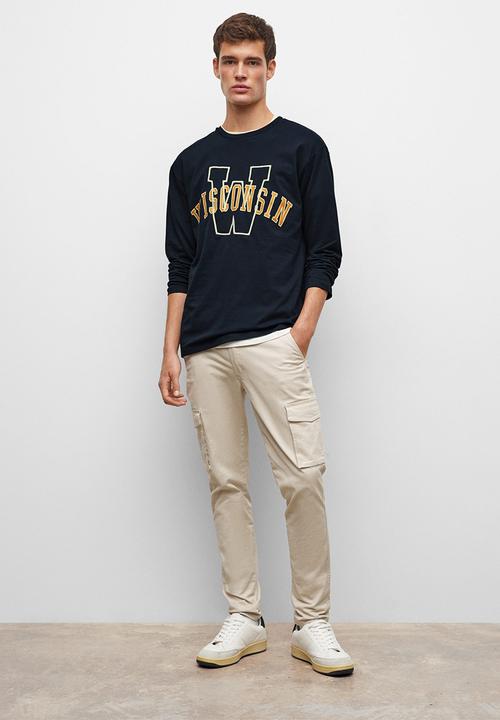 MANGO - T-shirt wiscon - navy