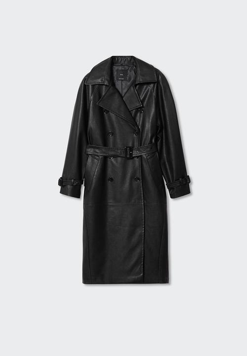 MANGO - Trench coat ghost - black