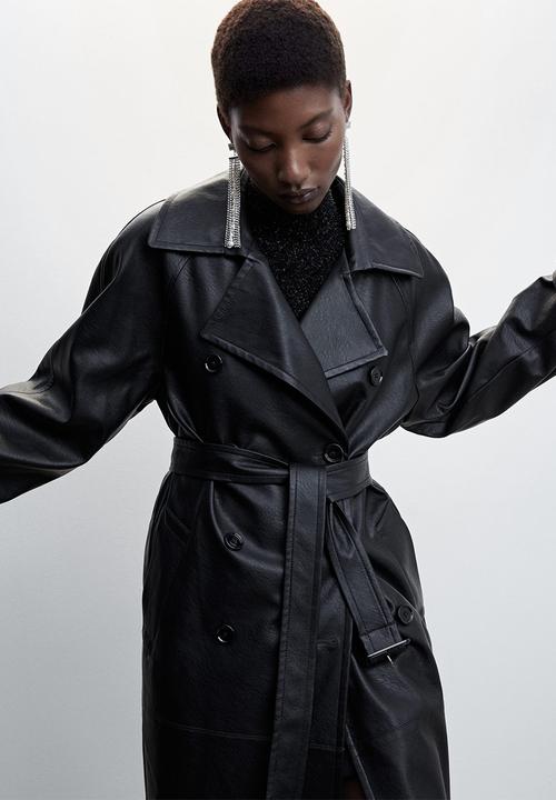 MANGO - Trench coat ghost - black