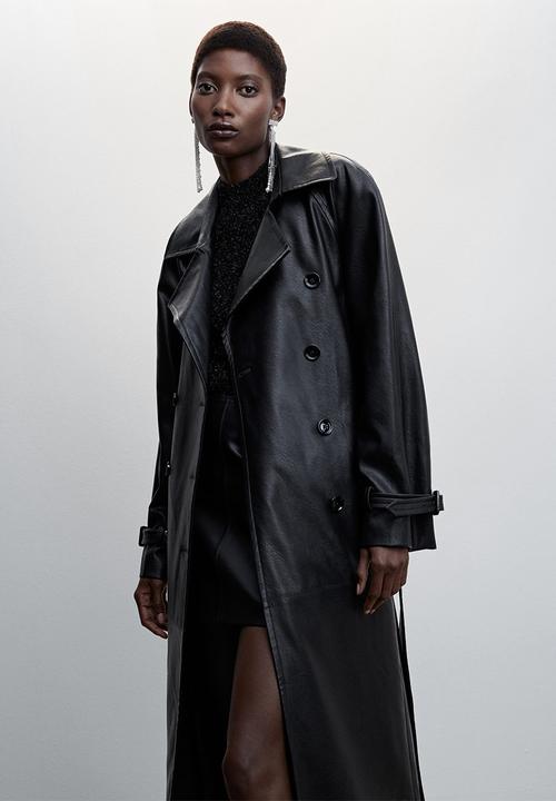 MANGO - Trench coat ghost - black