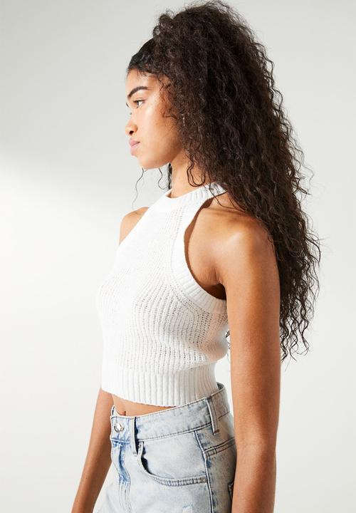H&M - Knitted sleeveless top - white