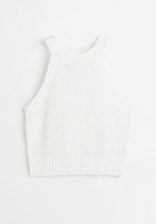 H&M - Knitted sleeveless top - white