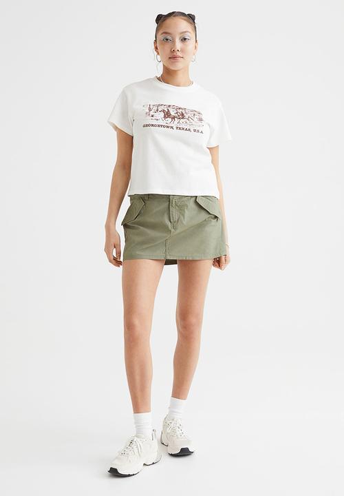 H&M - Printed T-shirt - white/cowboys
