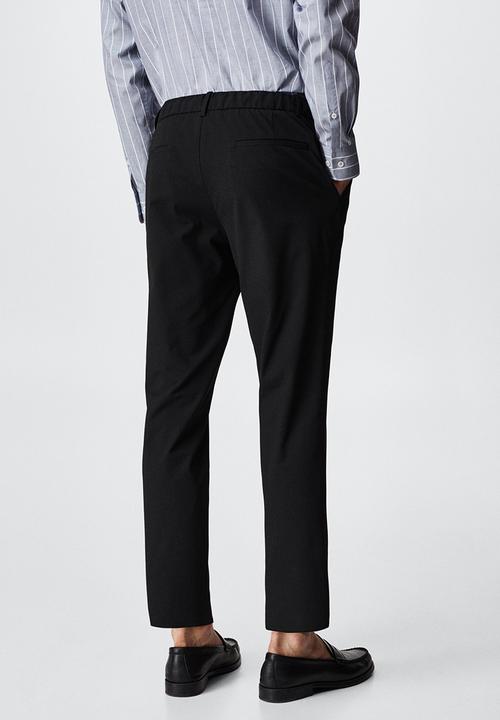 MANGO - Trousers bologna - black