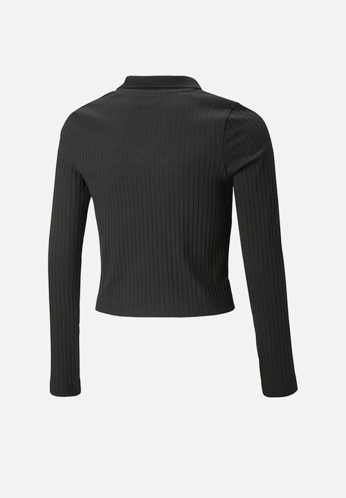 PUMA - Classics ribbed v-collar tee g - puma black