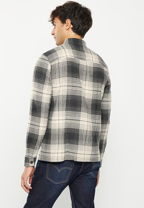 Only & Sons - Onsbaz overshirt 4pkt flannel check ls shirt - ecru