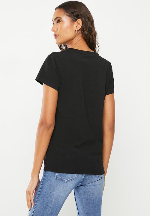 SISSY BOY - Phillipha: regular fit top with short sleeves - black
