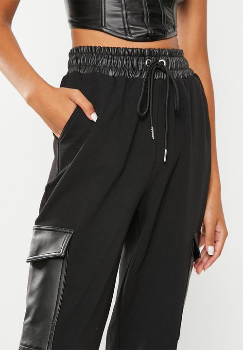 SISSY BOY - Never enough: cargo pants with elasticated waist - black