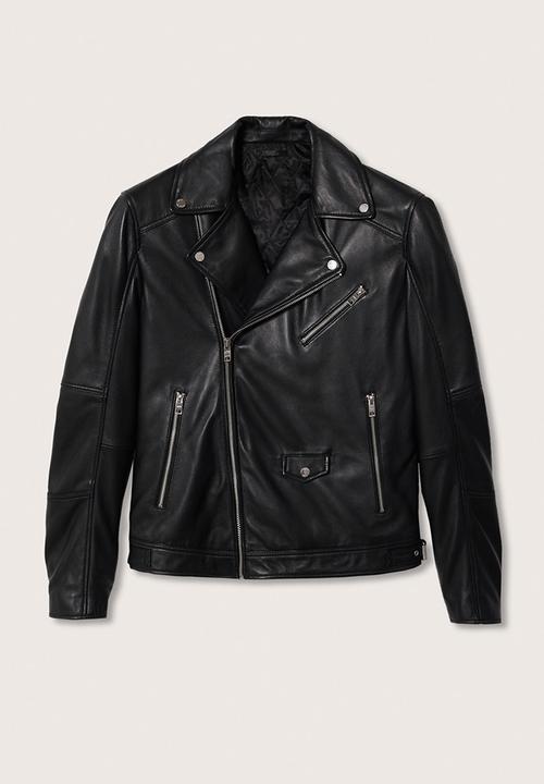 MANGO - Perfect leather jacket - black