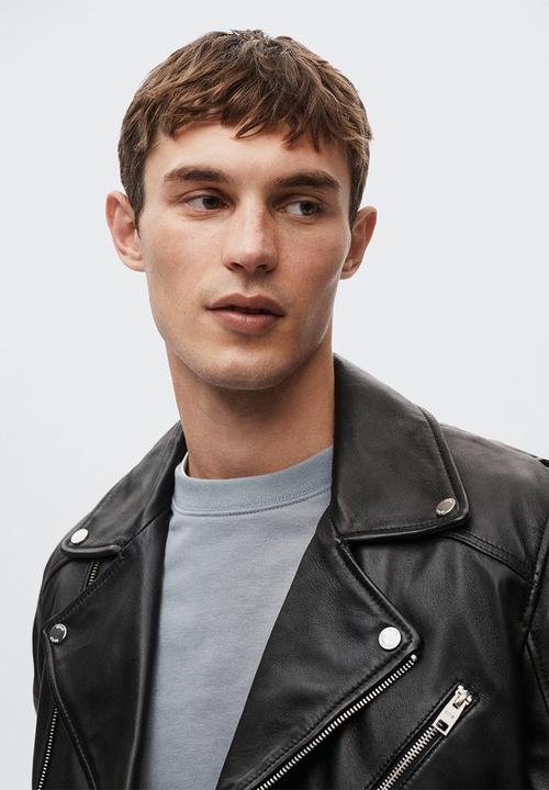 MANGO - Perfect leather jacket - black