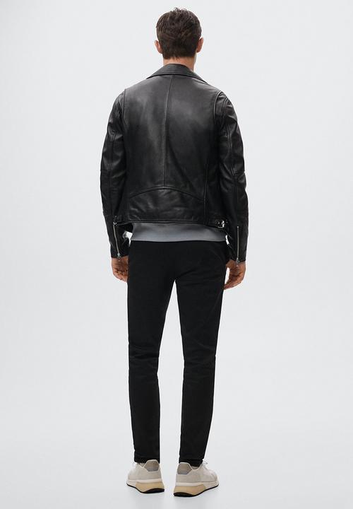 MANGO - Perfect leather jacket - black