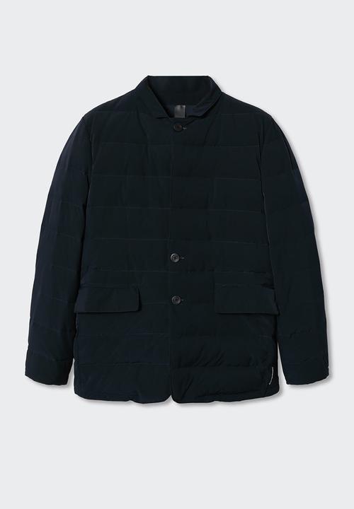 MANGO - Joe lapel quilted jacket- navy 