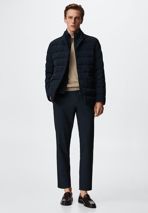 MANGO - Joe lapel quilted jacket- navy 