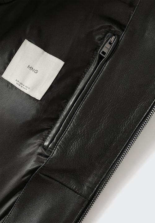 MANGO - Apollo leather jacket - black
