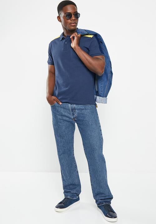 POLO - Men taped golfer - navy