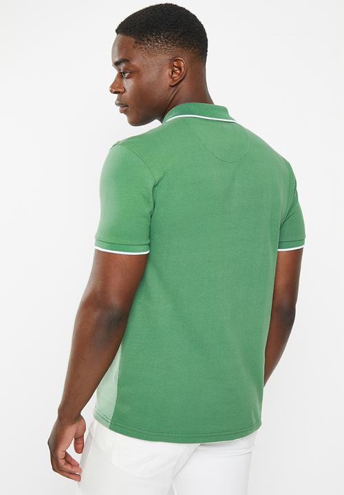 POLO - Men colourblock short sleeve pique golfer - green