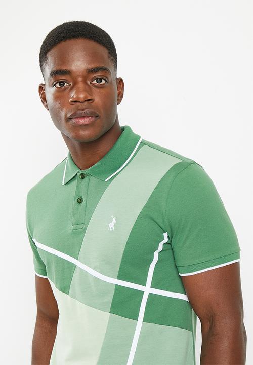 POLO - Men colourblock short sleeve pique golfer - green