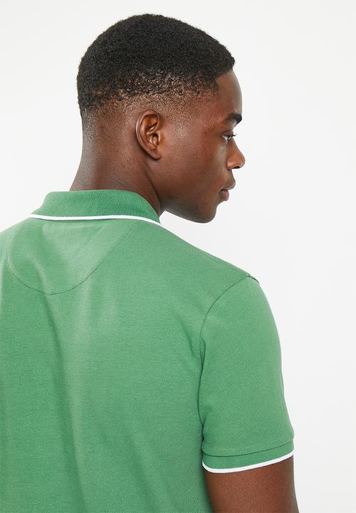 POLO - Men colourblock short sleeve pique golfer - green