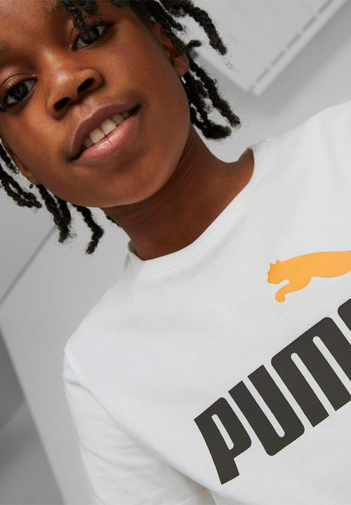 PUMA - Ess+ 2 col logo tee b - puma white & desert glay