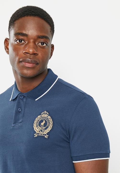 POLO - Men equestrian pique golfer - navy