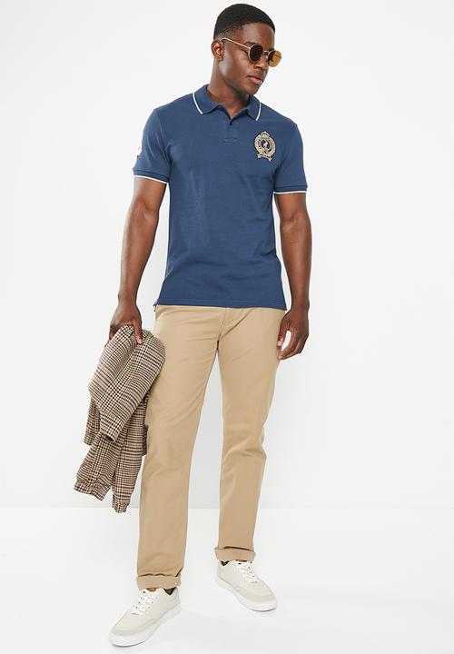 POLO - Men equestrian pique golfer - navy