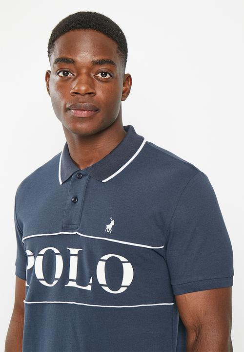 POLO - Men jacquard logo golfer - navy