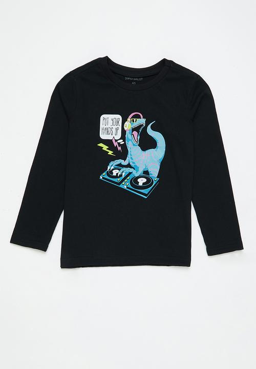 Superbalist - 2 Pack graphic long sleeve tee - black & grey melange