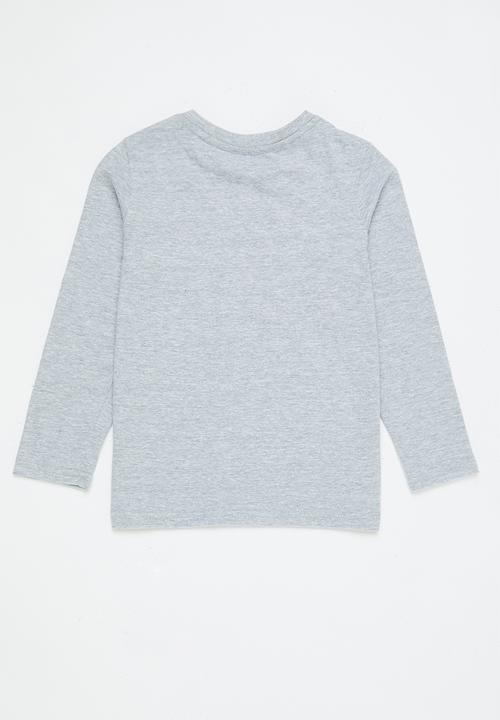 Superbalist - 2 Pack graphic long sleeve tee - black & grey melange