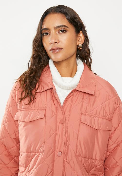 ONLY - Newtanzia long quilt shacket  - canyon rose