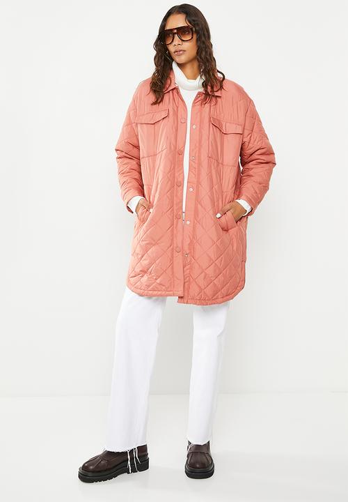 ONLY - Newtanzia long quilt shacket  - canyon rose