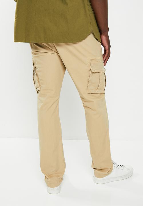 Aca Joe - Mens aca joe twill cargo pants - khaki