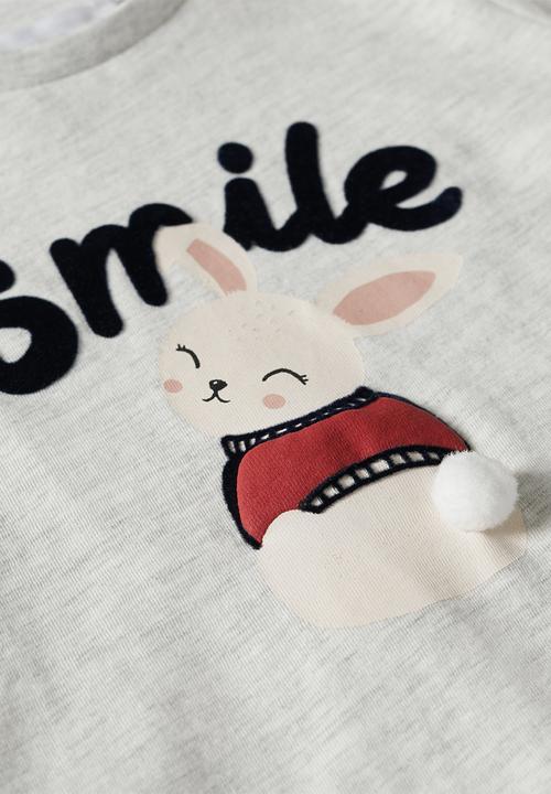 MANGO - T-shirt bunny - gray